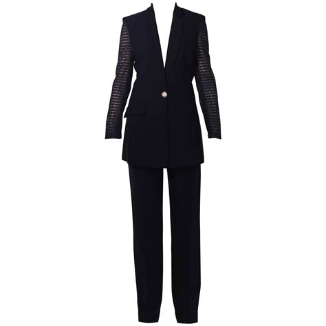 versace black suits for ladies|Versace pantsuit.